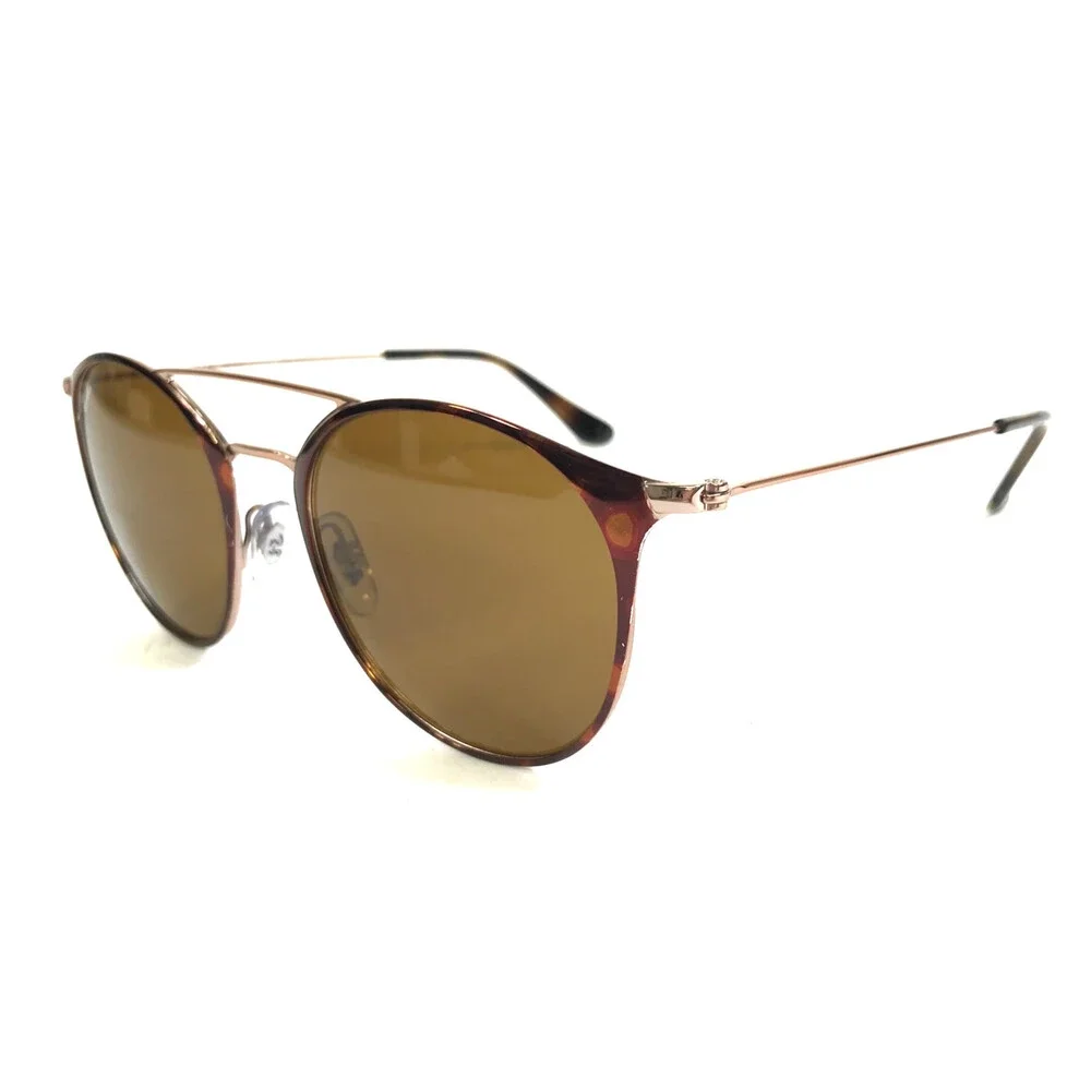 Ray-Ban Sunglasses RB3546 9074 Copper Havana Aviator Frames w/ Dark Brown Lenses - Picture 4 of 14